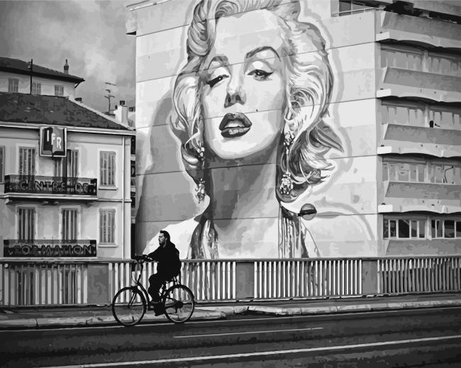 Les Murs Peints Marilyn Monroe Cannes France - 5D Diamond Painting ...