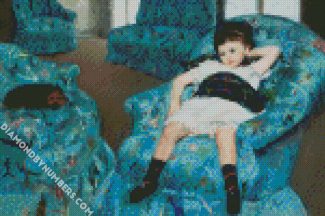Little Girl In A Blue Armchair diamond painting