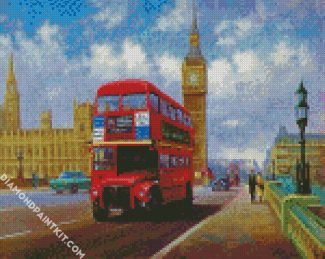 London Red Bus diamond painting