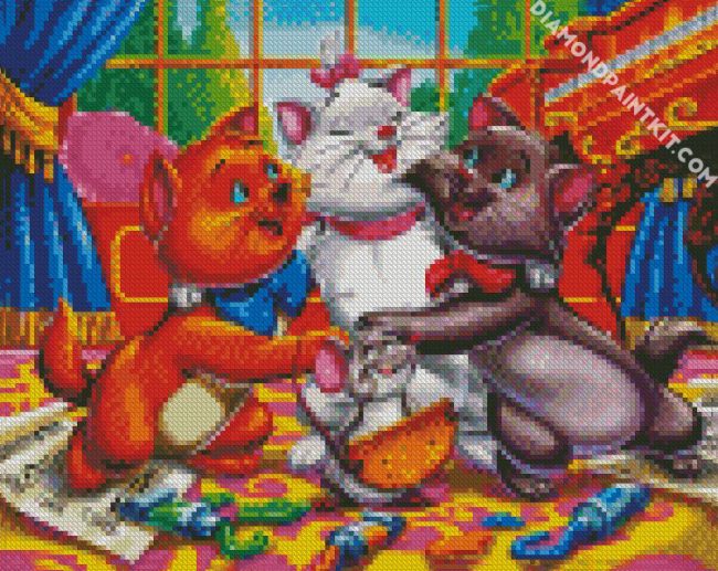 Marie Toulouse And Berlioz Cats diamond painting
