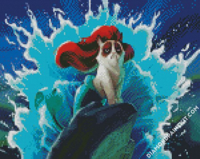 Mermaid Grumpy Cat diamond painting