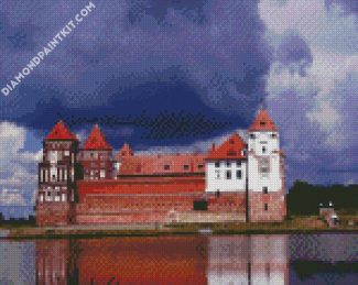 Mir Castle Complex Reflection In Belarus diamond painting