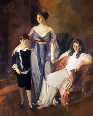 Mrs Ira Nelson Morris And Her Children By Sorolla diamond painting