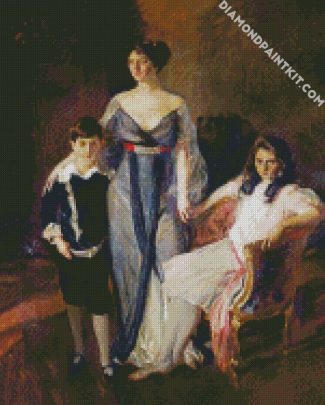 Mrs Ira Nelson Morris And Her Children By Sorolla diamond painting