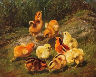 Nine Chicks diamond painting