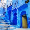 Old Blue Houses Chefchaouen diamond painting