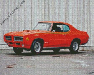 Orange Classic GTO Car diamond painting