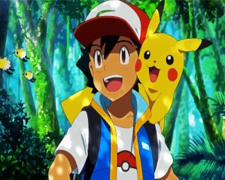 Pikachu And Ash Animation diamond painting