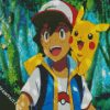 Pikachu And Ash Animation diamond painting