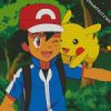 Pokemon Pikachu And Ash diamond painting