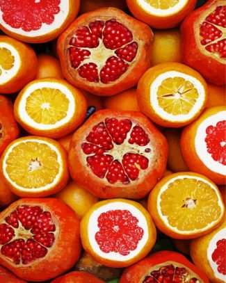 Pomegrante And Orange Citrus diamond painting