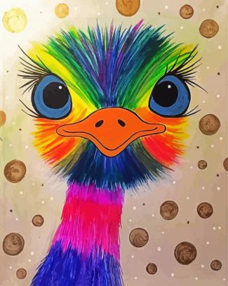 Rainbow Emu Bird diamond painting