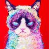 Rainbow Grumpy Cat diamond painting