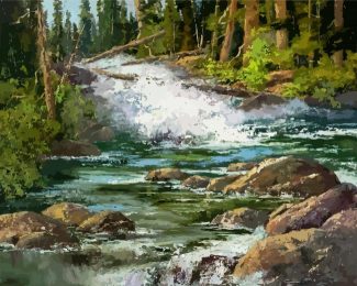 Rock Creek Waterfall diamond painting
