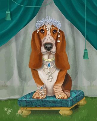 Royal Basset Hound diamond painting
