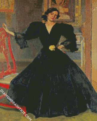 Senora De Sorolla In Black By Sorolla diamond painting