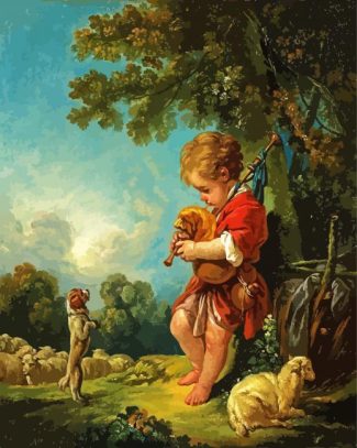 Shepherd Boy With Bagpipe diamond painting