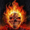 Skull Head Flame diamond painting