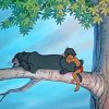 Sleeping Bagheer And Mowgli diamond painting