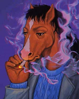 Smoking Bojack Horseman diamond painting