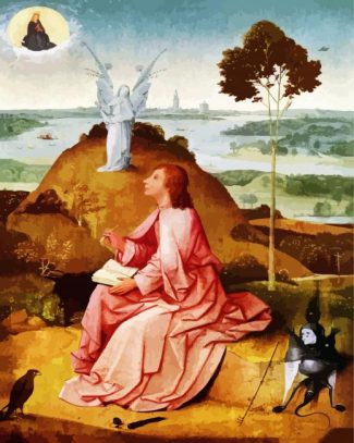 St John The Evangelist On Patmos By Bosch diamond painting