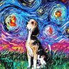 Starry Night Beagle Dog diamond painting