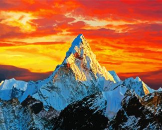 Sunset At Mt Himalayas diamond painting