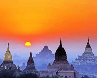 Sunset In Bagan Myanmar diamond painting