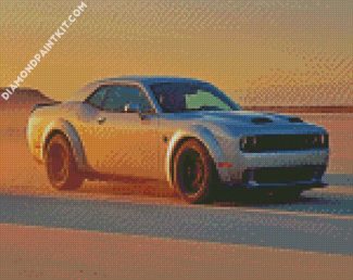 The Dodge Challenger Hellcat diamond painting