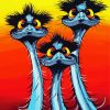 Three Emu Birds diamond painting