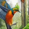 Trogon And Butterfly diamond painting