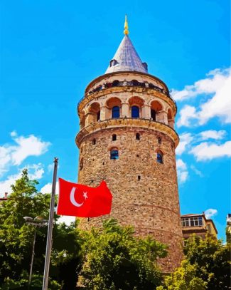 Turkey Galata Tower Monument diamond painting