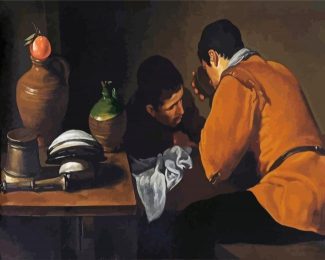 Two Young Men Eating At Humble Table By Velazquez diamond painting