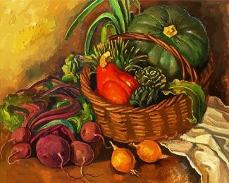 Vegetables Basket Still Life diamond painting