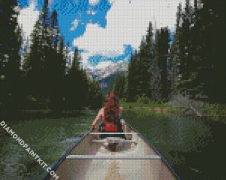 Woman On Canoe diamond painting