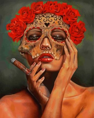 Woman Smoking Cigar diamond painting