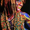 Woman Wearing Beads Necklace diamond painting