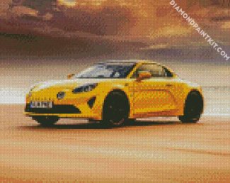 Yellow Alpine Car diamond painting
