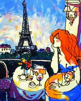 Abstract Woman In Paris diamond painting