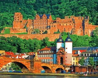 Aesthetic Heidelberg Castle diamond painting