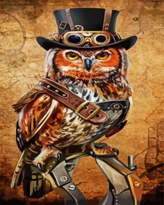 Vintage Steampunk Owl diamond painting