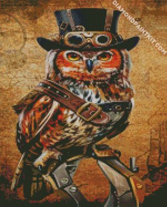Vintage Steampunk Owl diamond painting