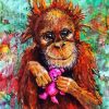 Aesthetic Baby Orangutan diamond painting