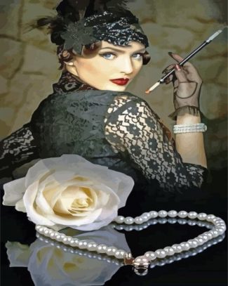 Aesthetic Classy Deco Lady diamond painting