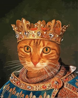 Aesthetic King Cat diamond painting