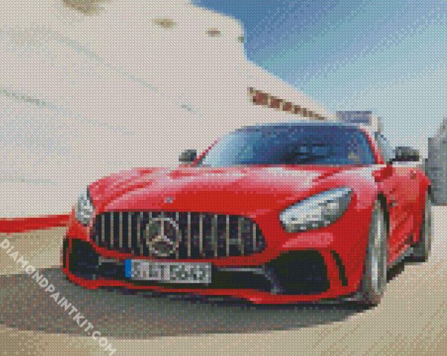 Aesthetic Red Mercedes Amg diamond painting