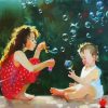 Aesthetic Siblings And Bubbles diamond painting