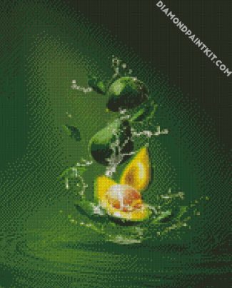 Avocado Splash diamond painting