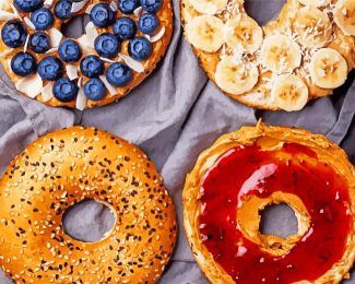 Bagels With Fruits diamond painting