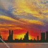 Bahrain Skyline Silhouette diamond painting